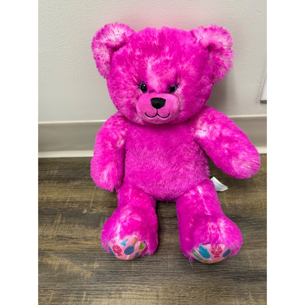 Build-A-Bear Workshop Plush Bear 16" Hot Pink Good Candy Lollipop with sound